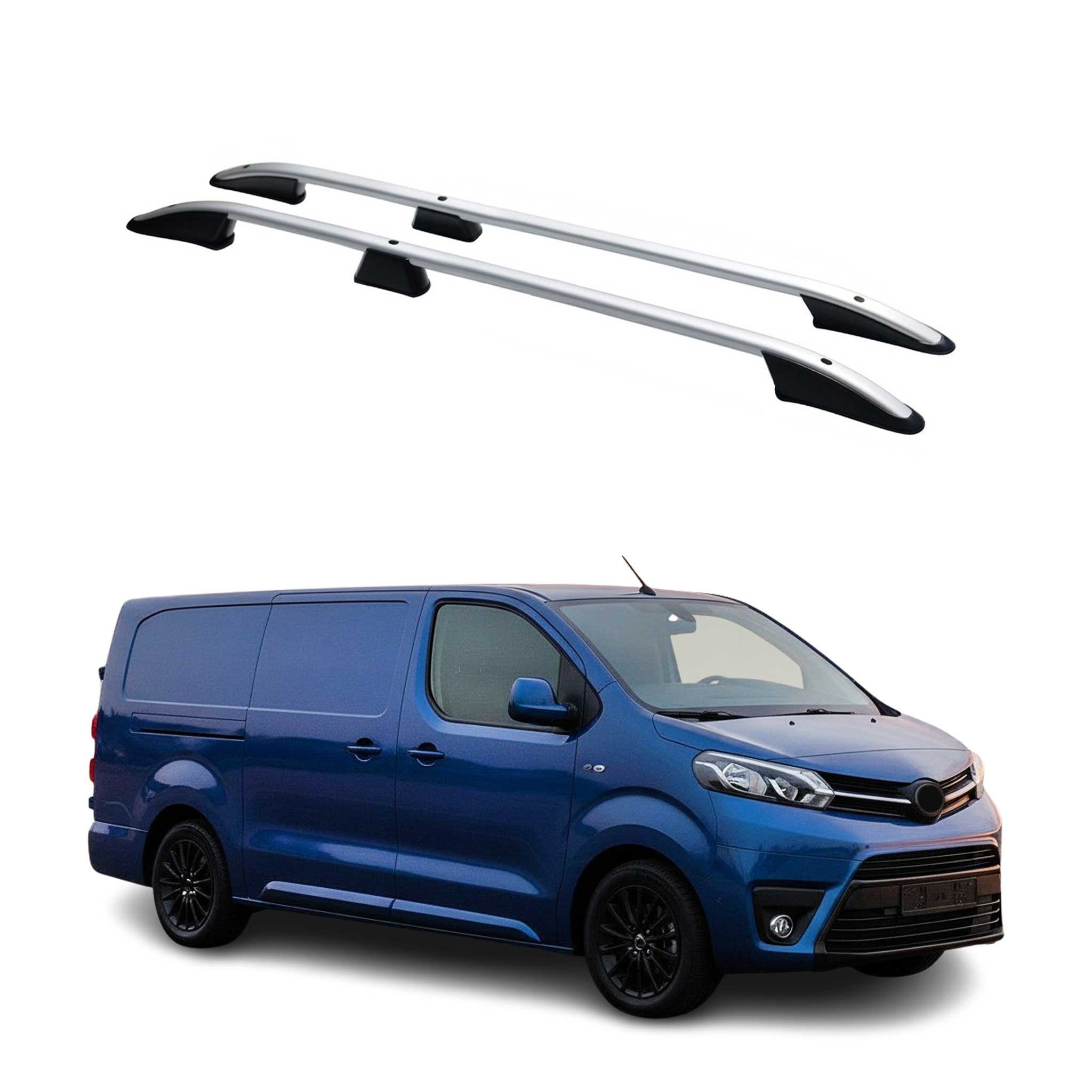 Barres de toit longitudinales pour Toyota Proace 2016-2026 L3 Long Alu Gris