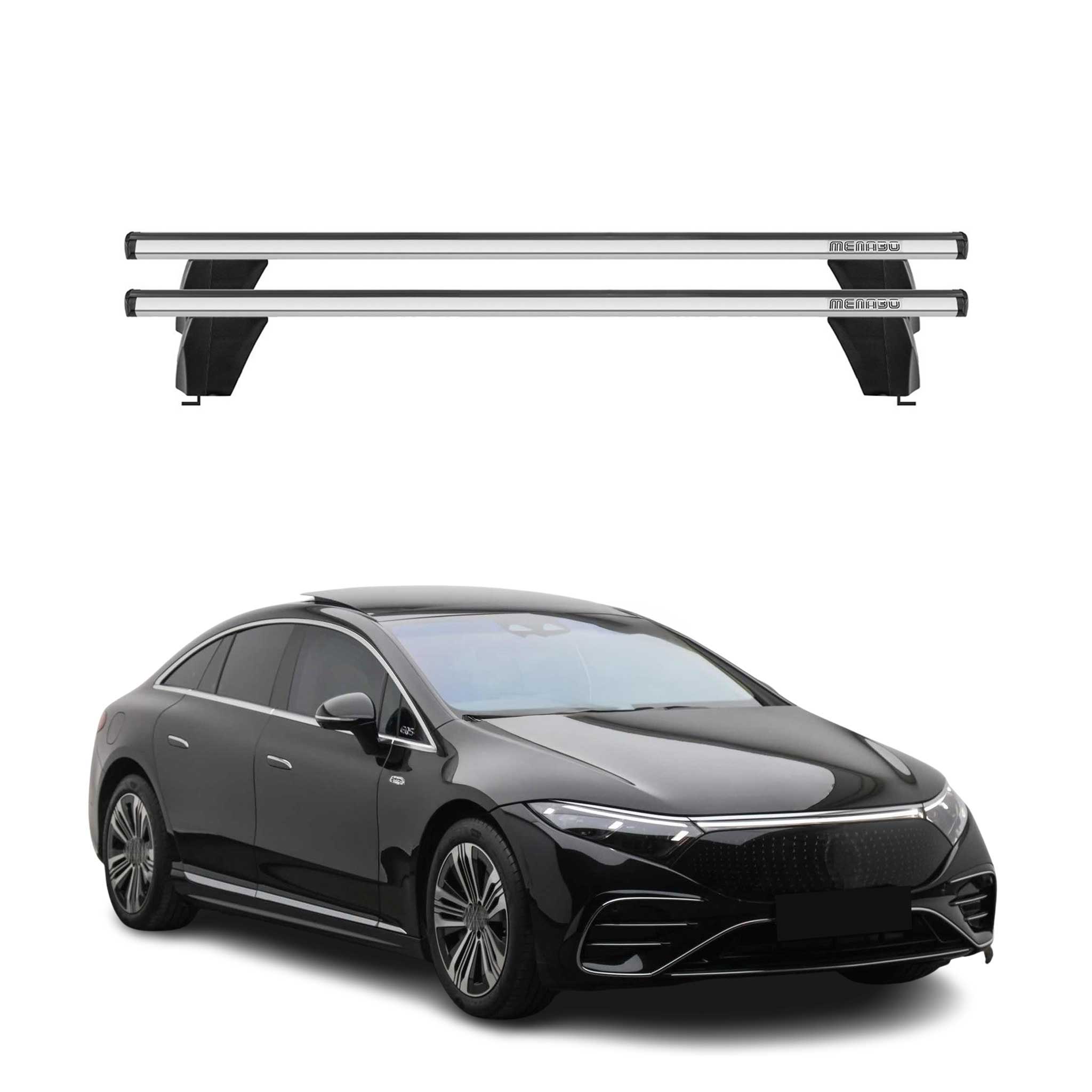Menabo Barres De Toit Transversales pour Mercedes EQS V297 2022-2026 Gris Alu