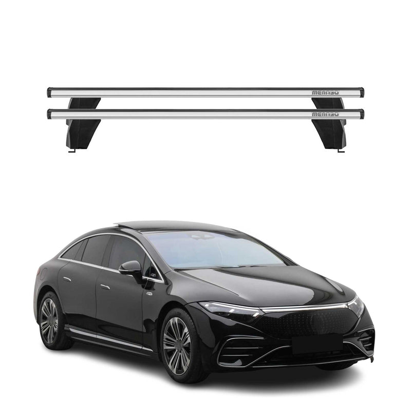 Menabo Barres De Toit Transversales pour Mercedes EQS V297 2021-2025 Gris Alu