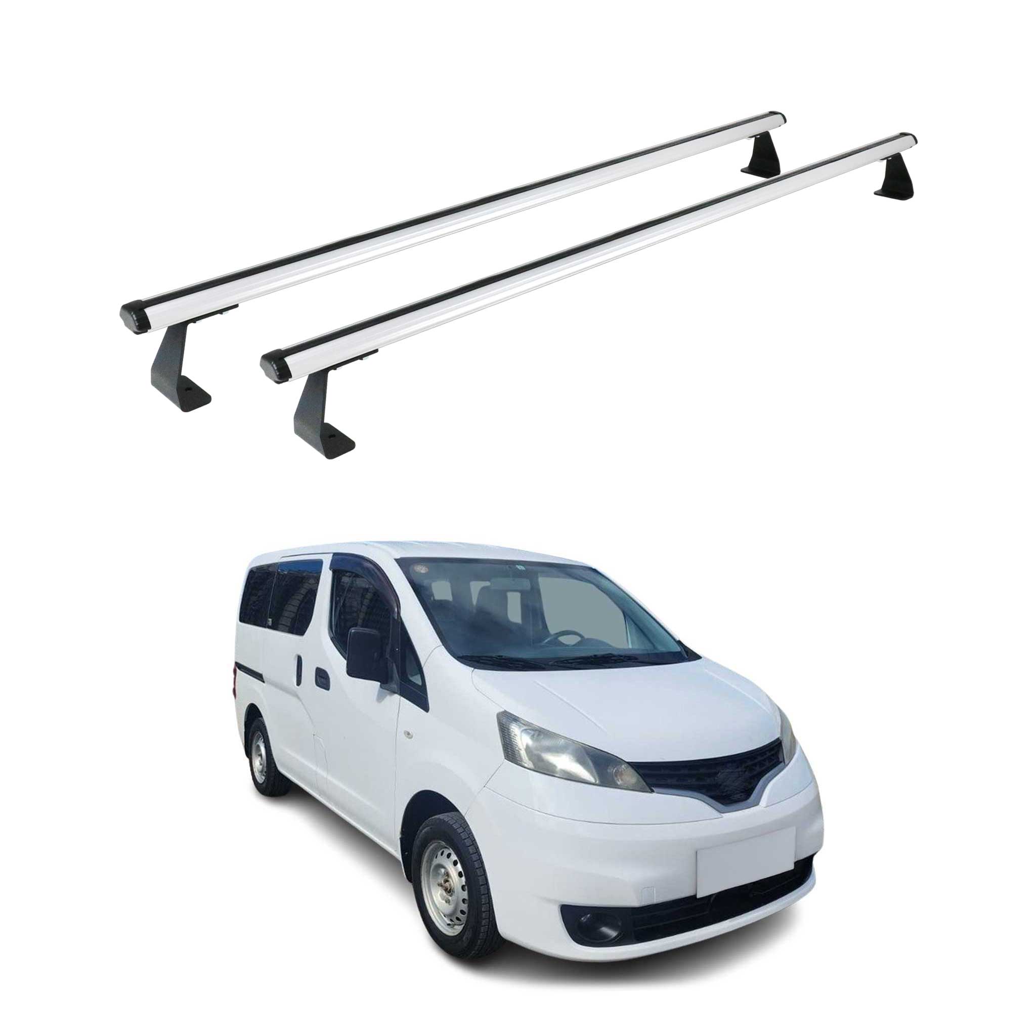 Barres de toit transversales pour Nissan NV200 2010-2025 Aluminium Gris 2 pcs
