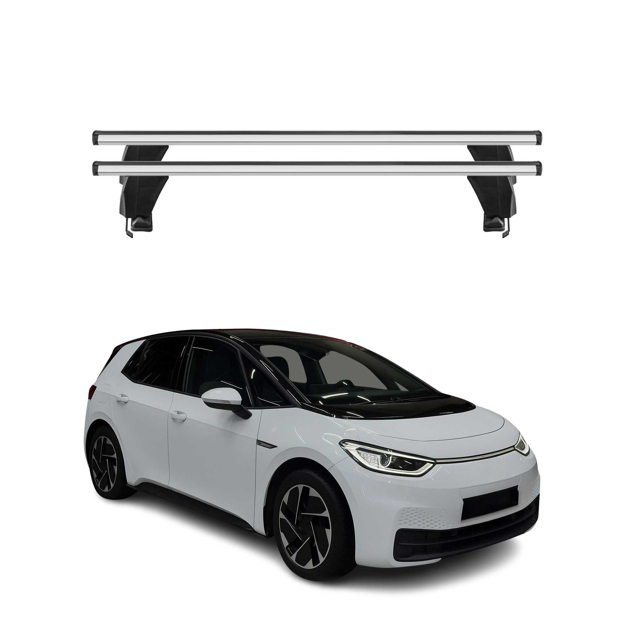Menabo Barres de toit transversales pour VW ID 3 2019-2025 Alu Gris 2x