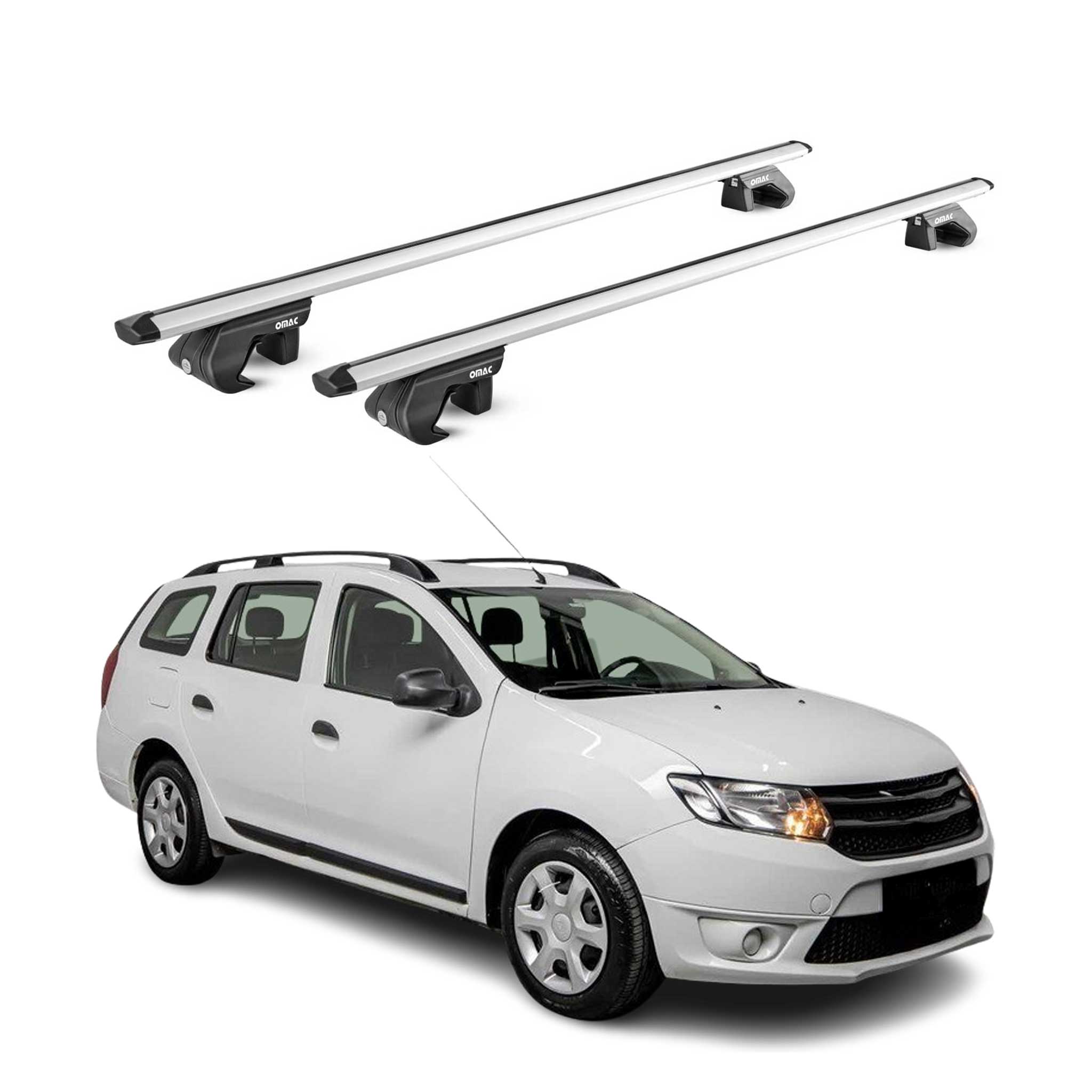 Barres de toit transversales pour Dacia Logan MCV Break 2007-20 Alu Gris 2x ABE