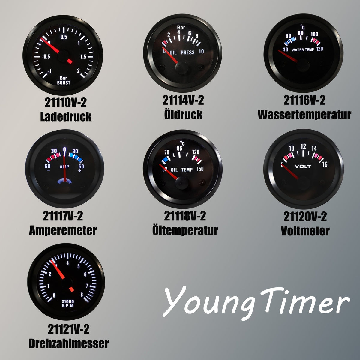 JOM Compte-tours Additionnel 0-8.000RPM Noir Ø52mm Noir Rally