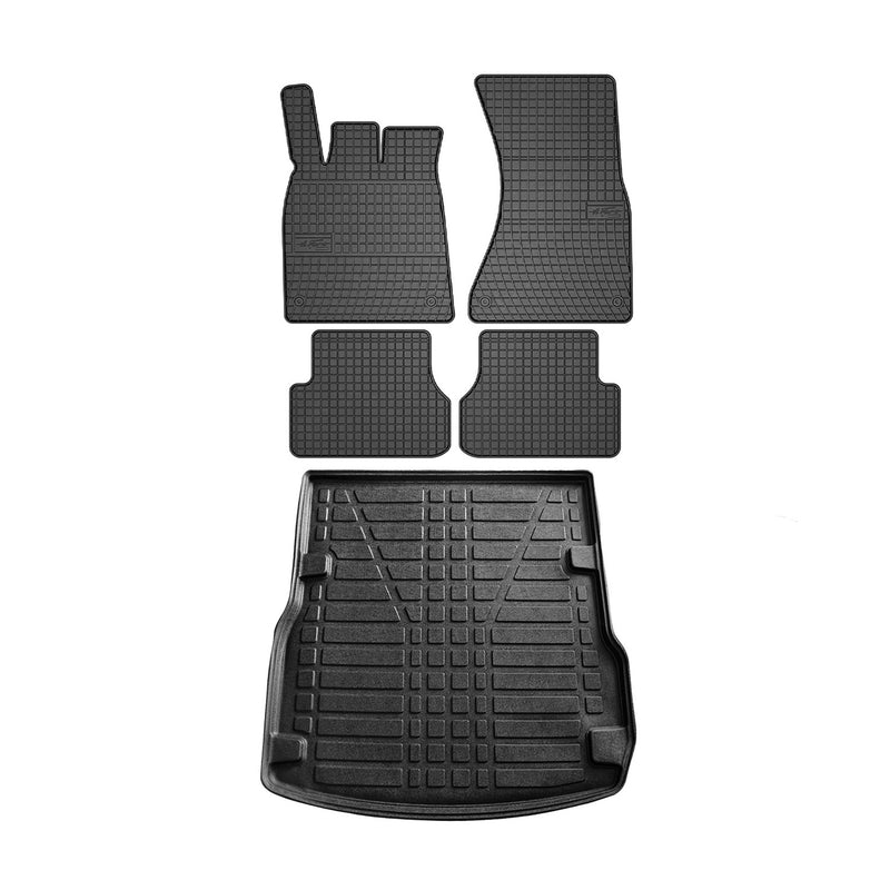 Kit Tapis de sol et coffre pour Audi A6 C7 Break Allroad 2011-2018 Noir TPE