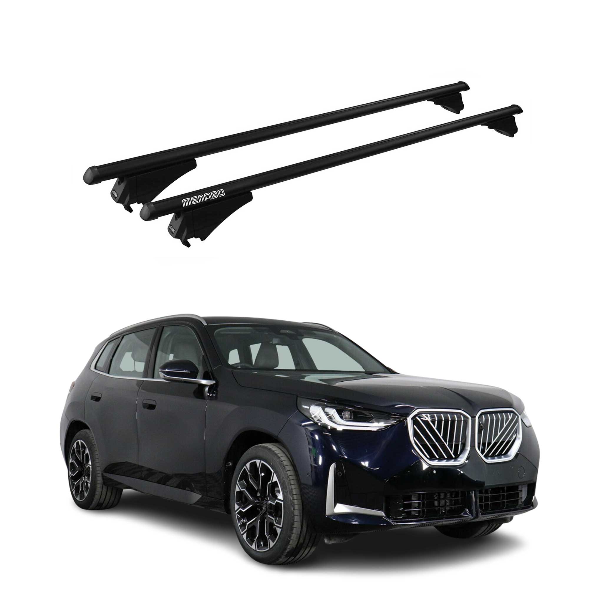 Menabo Barres de toit transversales pour BMW X3 G45 2024-2026 Alu Noir