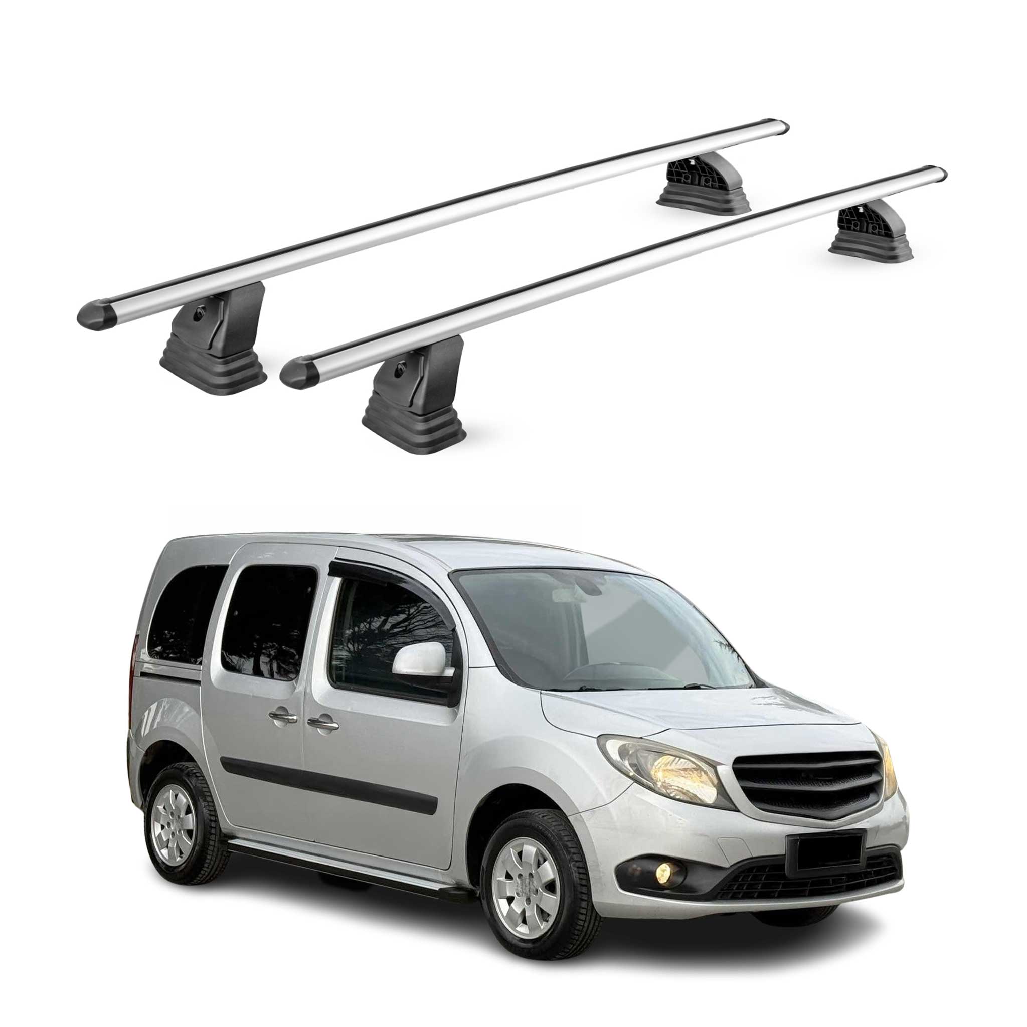 Barres de toit transversales Alu pour Mercedes Citan W415 2012-2021 TÜV Gris 2x