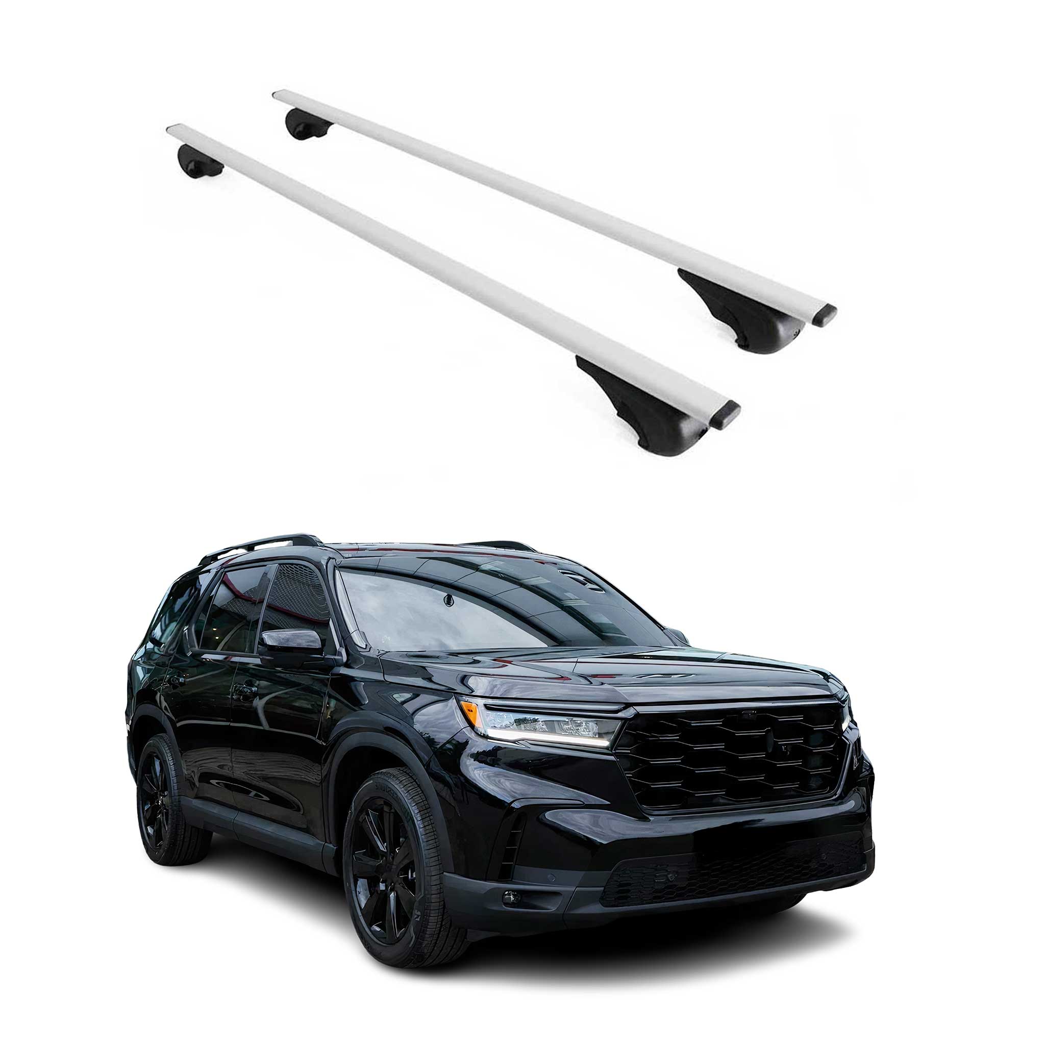 Barres de toit Transversales pour Honda Pilot 2024-2026 Fer Argent