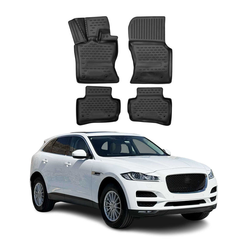 OMAC Tapis de sol pour Jaguar F-Pace 2015-2025 en caoutchouc Noir