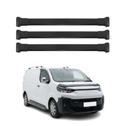 Barres de toit transversales pour Fiat Scudo 2022-2026 Aluminium Noir 3 pcs