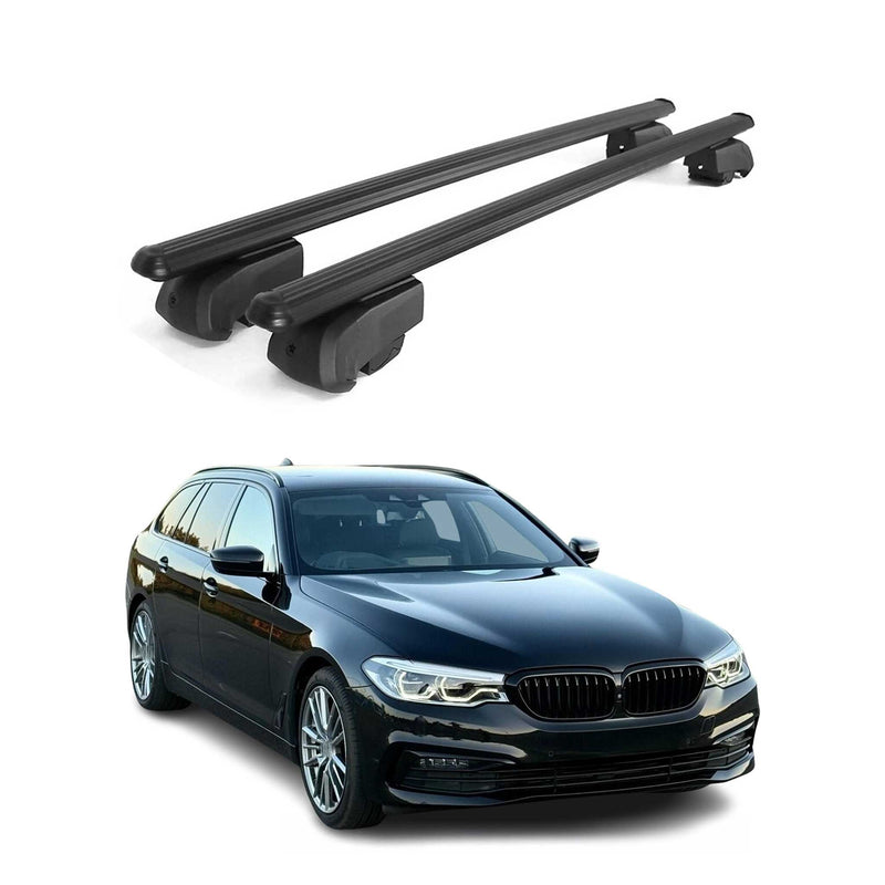 Barres de toit transversales pour BMW Série 5 G31 Break 2017-2023 2Pcs Alu Noir