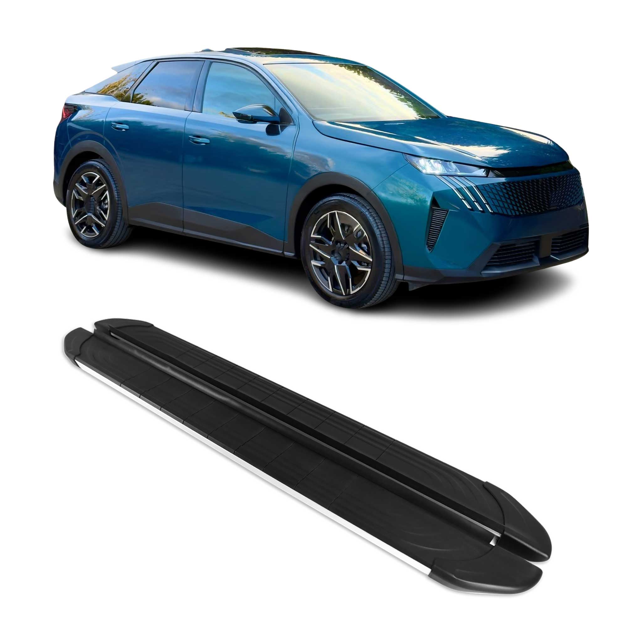 2024-2026 Peugeot 3008 III Marchepieds Latéraux pédale Aluminium Noir Gris 2Pcs