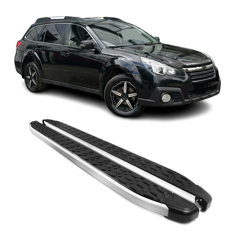 Marchepieds Latéraux pour Subaru Outback 2009-2014 Gris Noir Aluminium 2Pcs