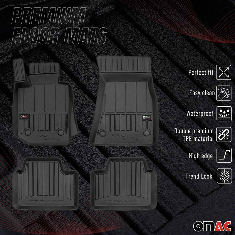 OMAC Tapis de sol caoutchouc pour BMW Série 3 G20 G21 2019-2024 Noir Premium