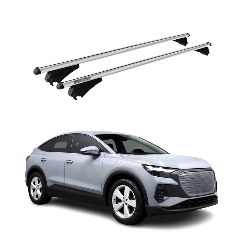 Menabo Barres de Toit Transversales pour Audi Q4 E-Tron 2021-2025 Alu Gris