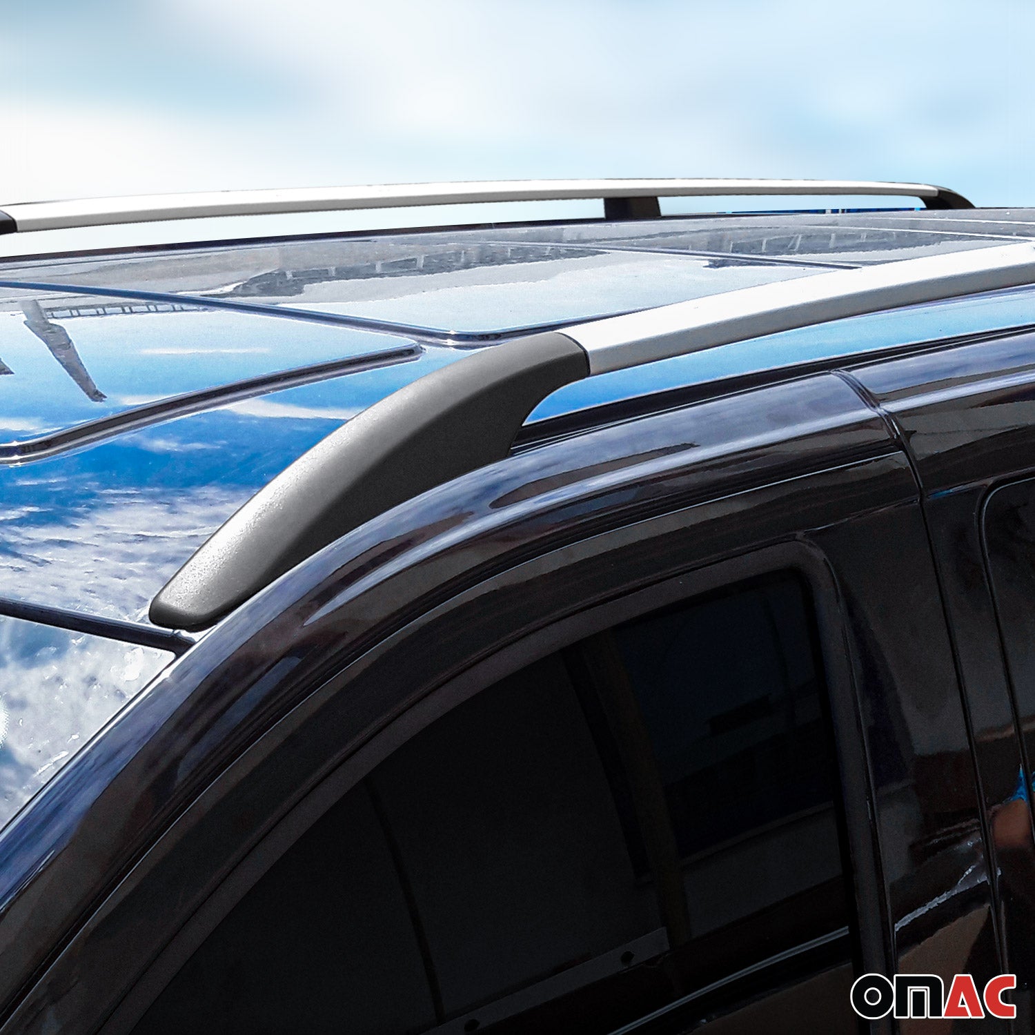 Barres de toit longitudinales pour VW Caddy 2015-2020 L1 Alu Gris