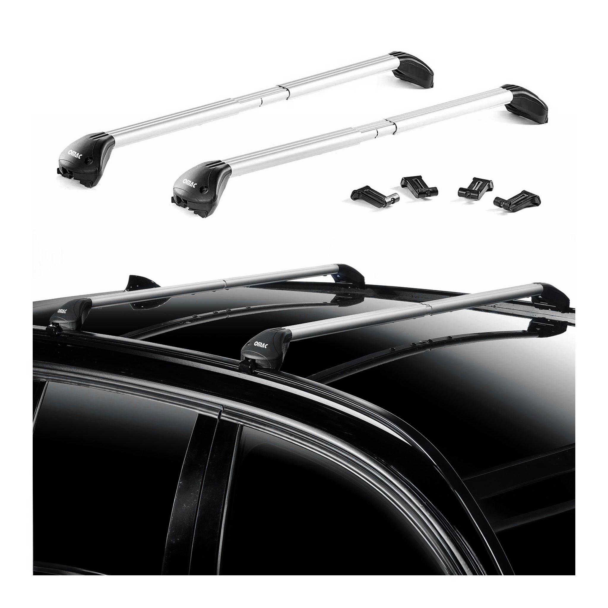 Barres de toit transversales pour Audi A4 Allroad Break B9 16-25 Alu Gris 2x ABE