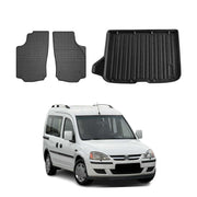 Kit Tapis de sol et coffre pour Opel Combo 2001-2011 Noir TPE