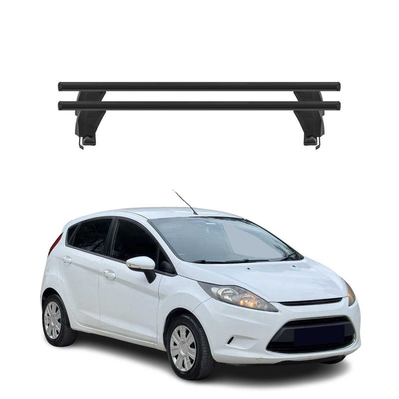 Menabo Barres de toit Transversales pour Ford Fiesta VI 2008-2013 Alu Noir ABE