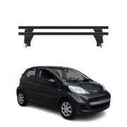 Menabo Barres de toit Transversales pour Peugeot 107 2005-2014 Alu Noir 2x ABE