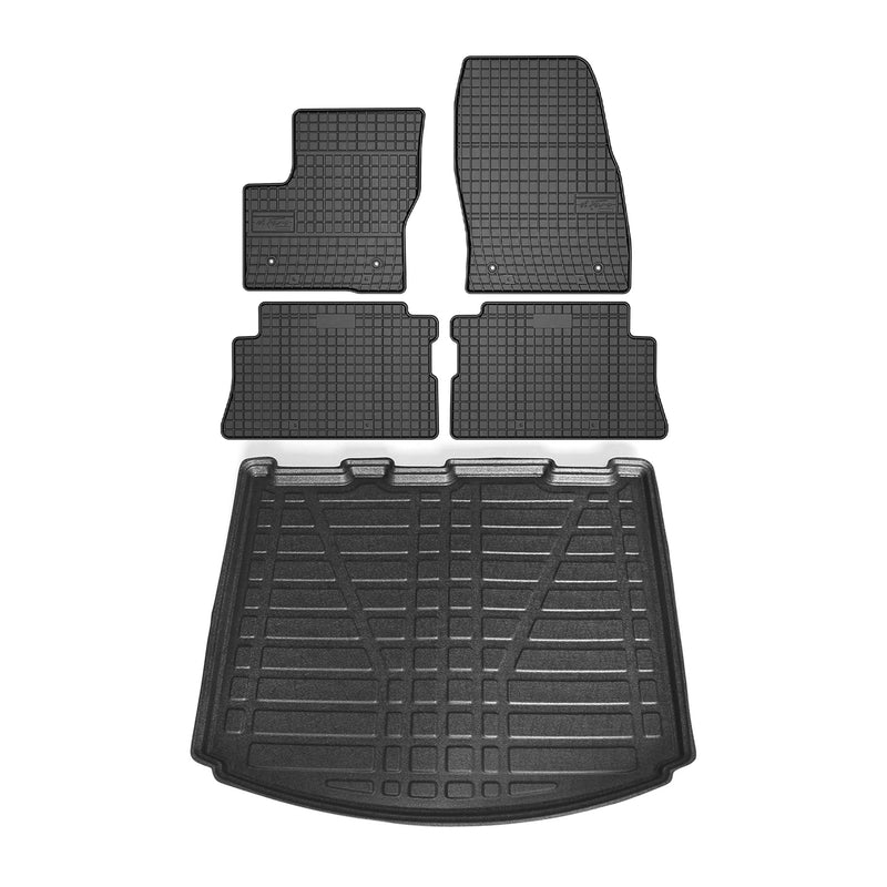 Kit Tapis de sol et coffre pour Ford Kuga 2013-2019 TPE Noir