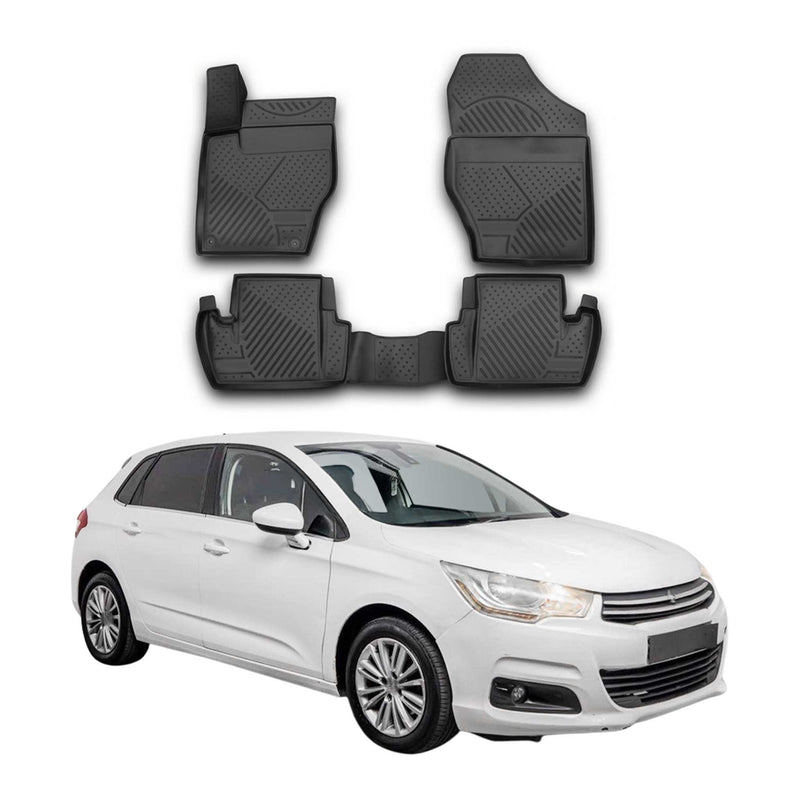 OMAC Tapis de sol pour Citroen C4 2010-2020 sur mesure en caoutchouc Noir