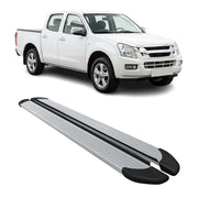 Marchepieds Latéraux pédale pour Isuzu D-Max Double Cab 2002-12 Alu Argent 2Pcs