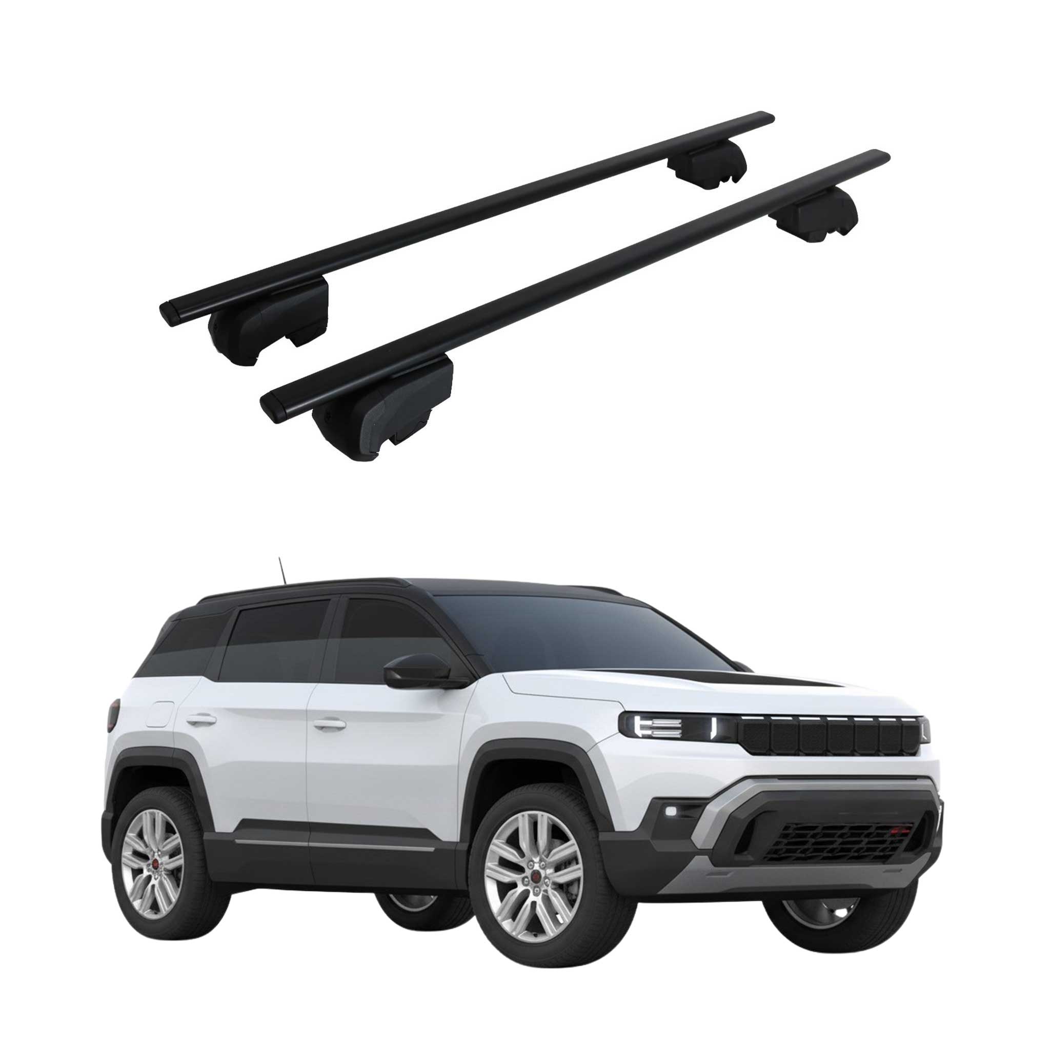 Barres de toit transversales pour Jeep Compass III J4U dès 2026 Fer Noir 2Pcs