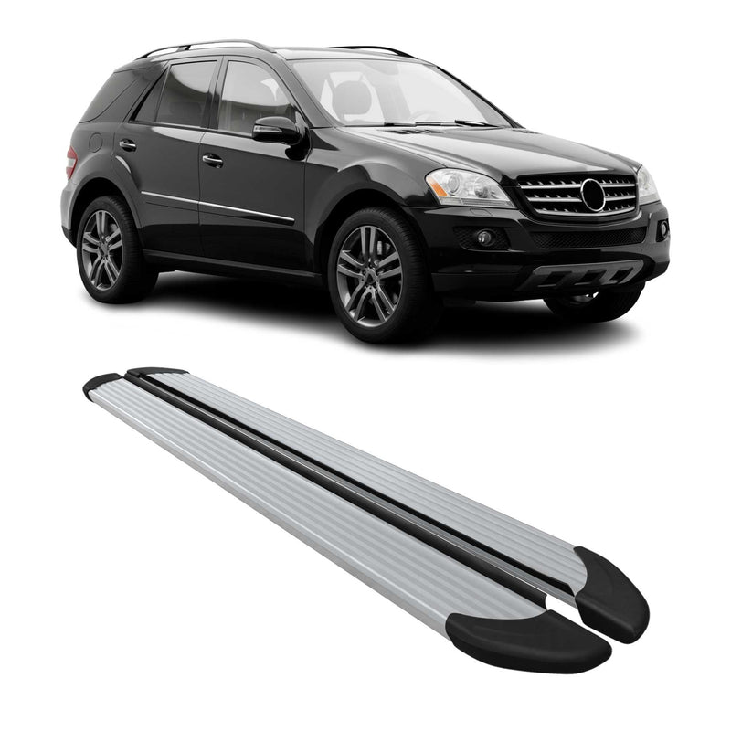 Marchepieds Latéraux pour Mercedes Classe M W164 2006-2011 Aluminium Argent 2Pcs