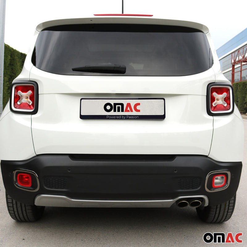 Cadres de Réflecteurs Arrière pour Jeep Renegade 2015-2023 acier inox foncé 2x