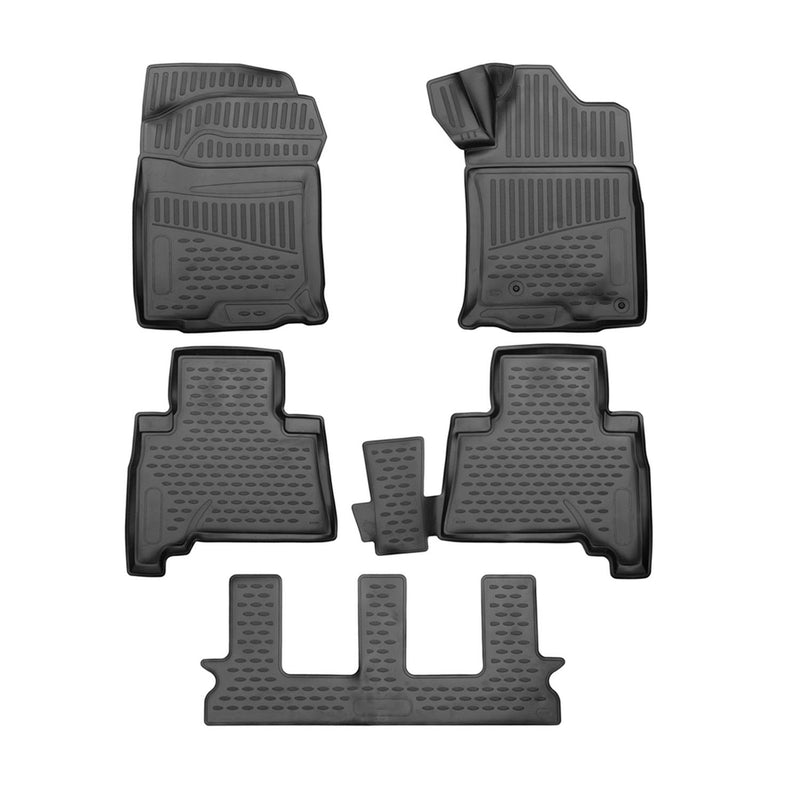 Tapis de sol pour Toyota Land Cruiser Prado 2009-2023 RHD caoutchouc 3D Noir 5x