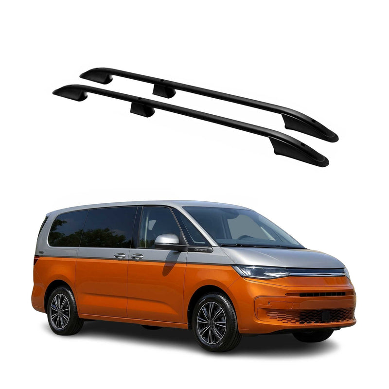 Barres De Toit Longitudinales pour VW T7 Multivan 2021-2025 Alu Noir 2x L1/L2