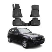 OMAC 3D Tapis de sol pour BMW X3 E83 2003-2010 en caoutchouc Noir