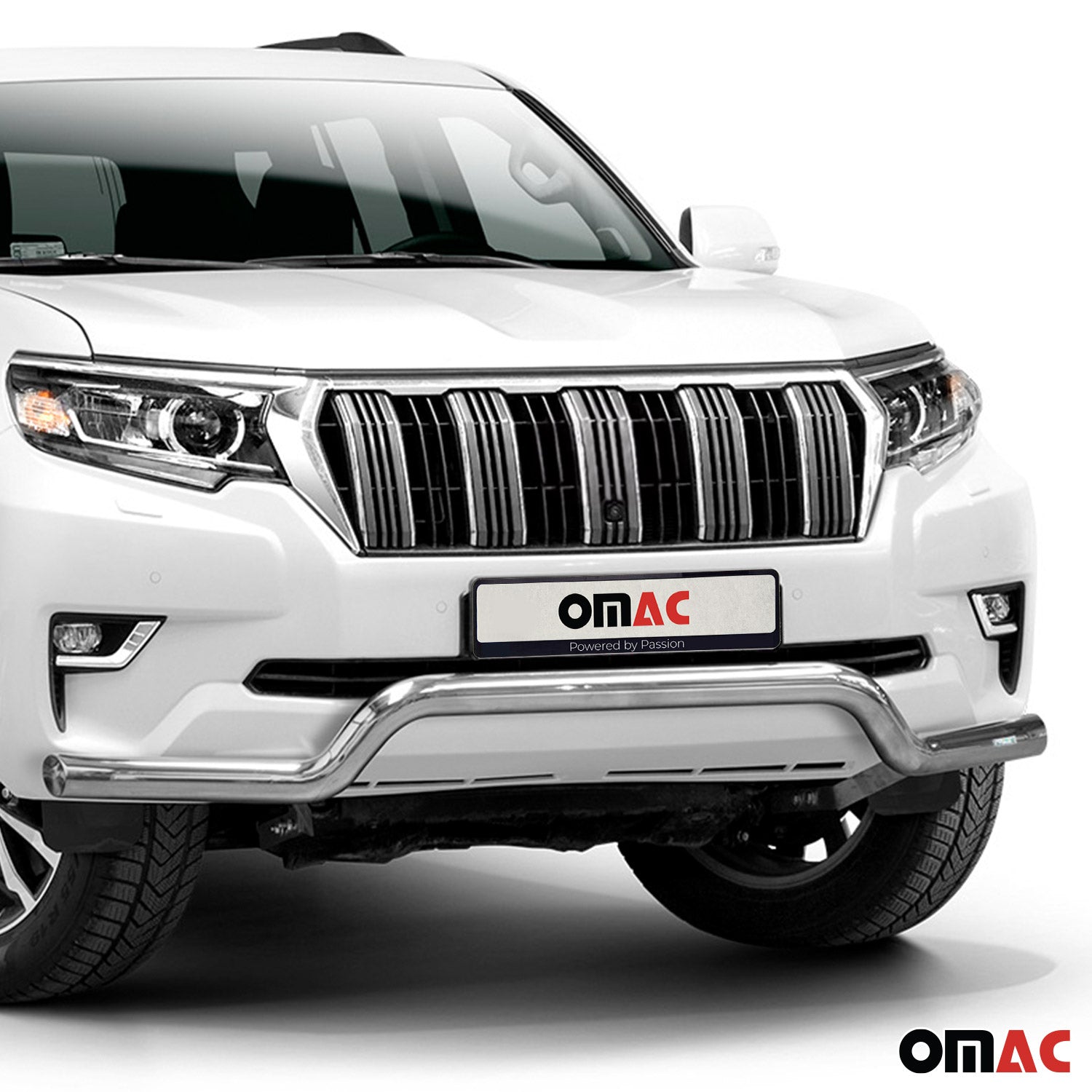 Pare-Buffle Avant Pour Toyota Land Cruiser 150 2019-2023 Argent en Acier Inoxy