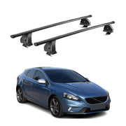 Barres de toit transversales acier pour Volvo V40 2013-2019 TÜV 75 kg Noir 2Pcs