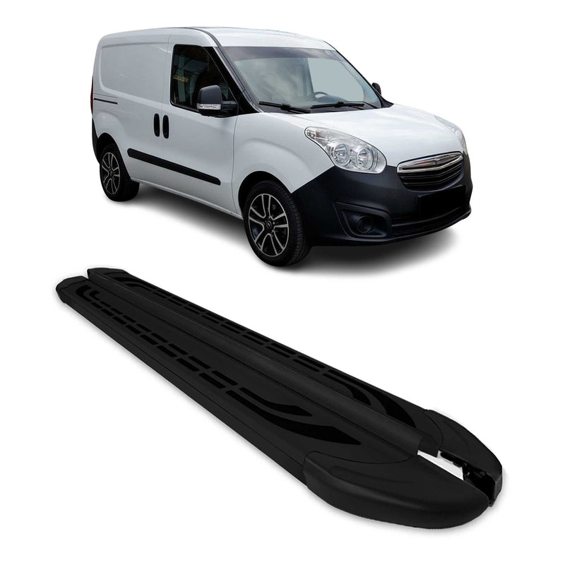 Marchepieds Latéraux pour Opel Combo 2012-2019 L1 Court Aluminium Noir 2Pcs
