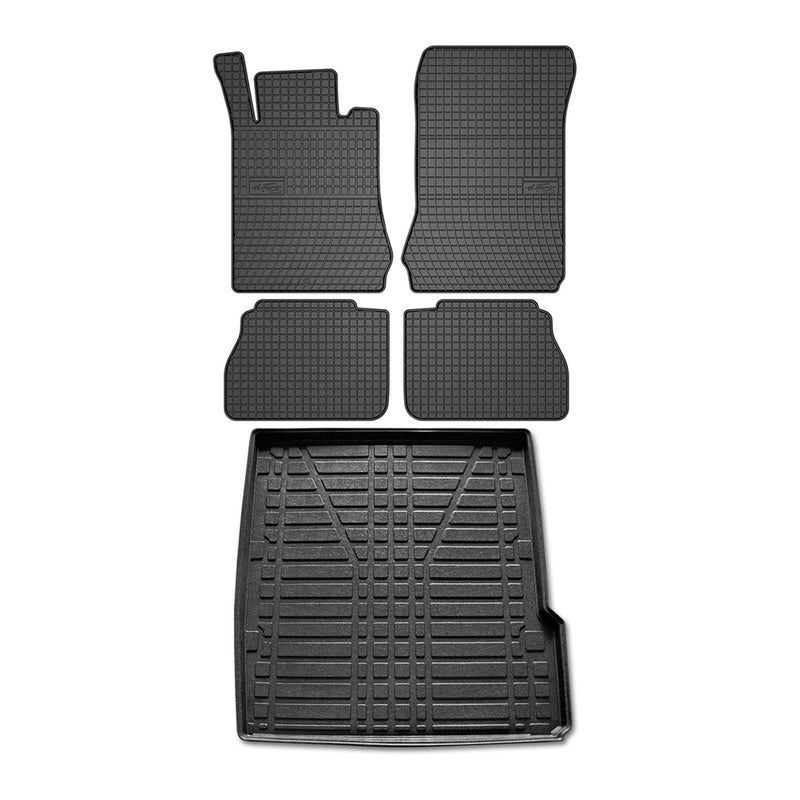 Kit Tapis de sol et coffre pour Mercedes Classe E T-Modell S210 1996-2003 Noir