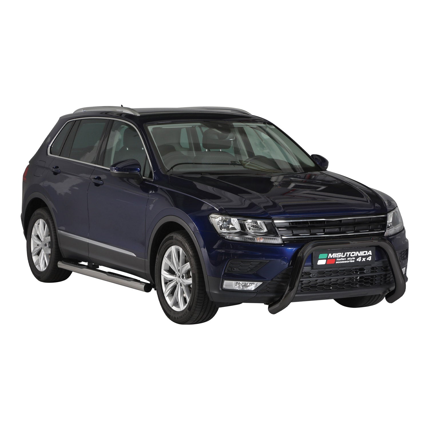 Pare-buffle Avant pour VW Tiguan Allspace 2016-2024 76 mm en Acier Noir