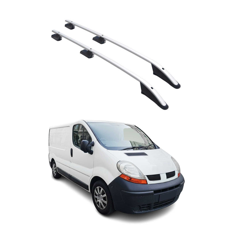 Barres de toit longitudinales pour Opel Vivaro 2001-2014 L1 Aluminium Gris