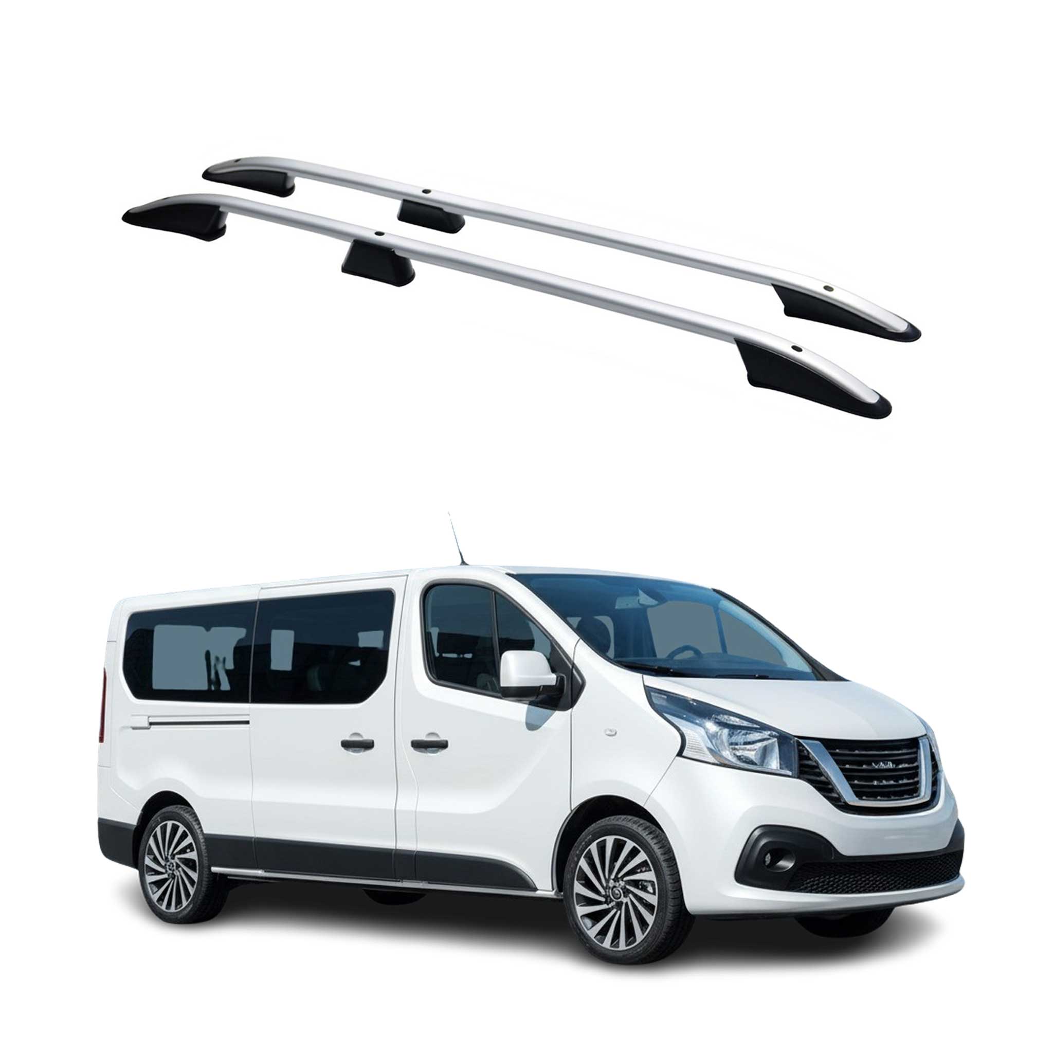 Barres de toit longitudinales pour Nissan NV300 2016-2024 L2 Long Aluminium Gris