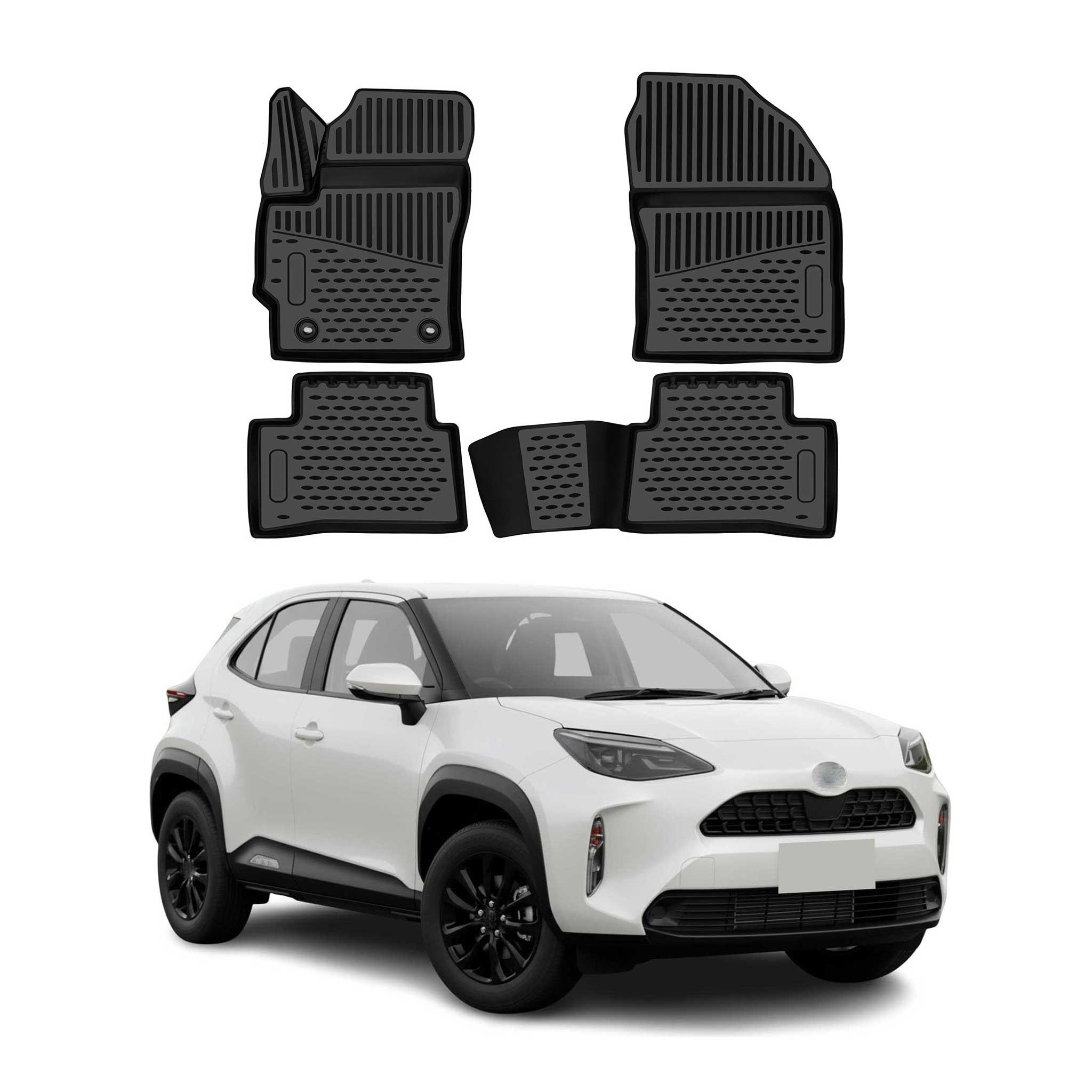 OMAC Tapis de sol pour Toyota Corolla Cross Hybrid 2022-2026 en caoutchouc Noir