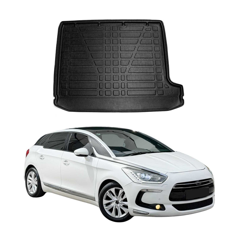 Tapis de Coffre pour Citroen DS5 2011-2019 HB en TPE Noir
