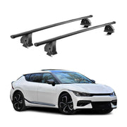 Barres de toit transversales acier pour Kia EV6 2021-2026 TÜV 75 kg Noir 2Pcs