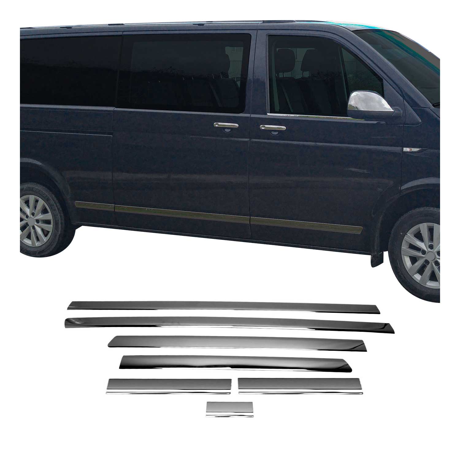 Garniture Baguette de porte latérale pour VW Transporter T5 2003-2015 Foncé L2
