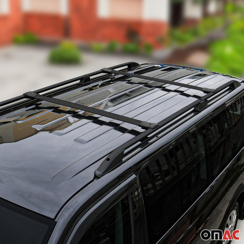 Kit Barres de toit pour Peugeot Partner 2018-2025 Alu Noir L1 Empattement Court
