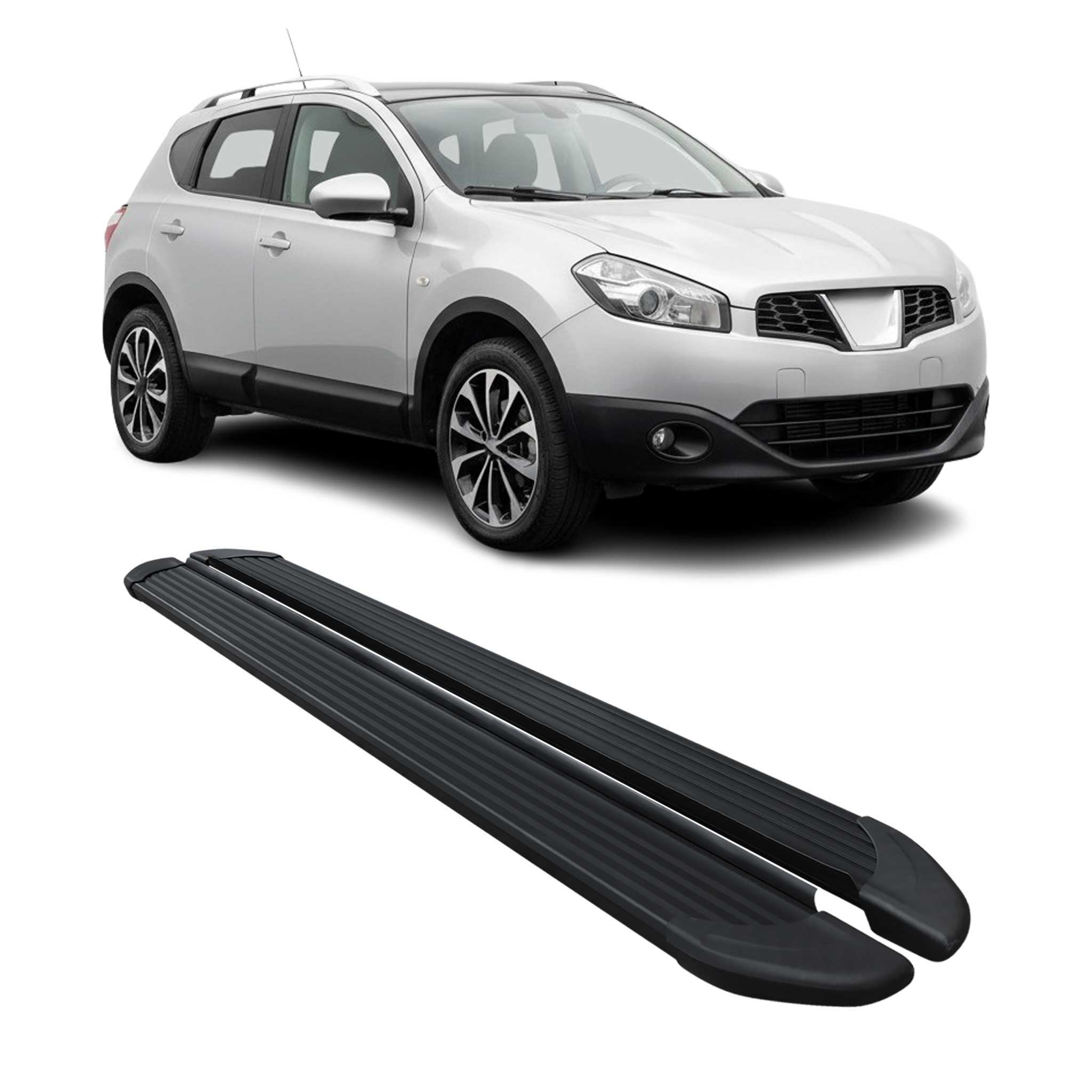 Marchepieds Latéraux pédale pour Nissan Qashqai J10 2006-14 Noir Alu 2Pcs