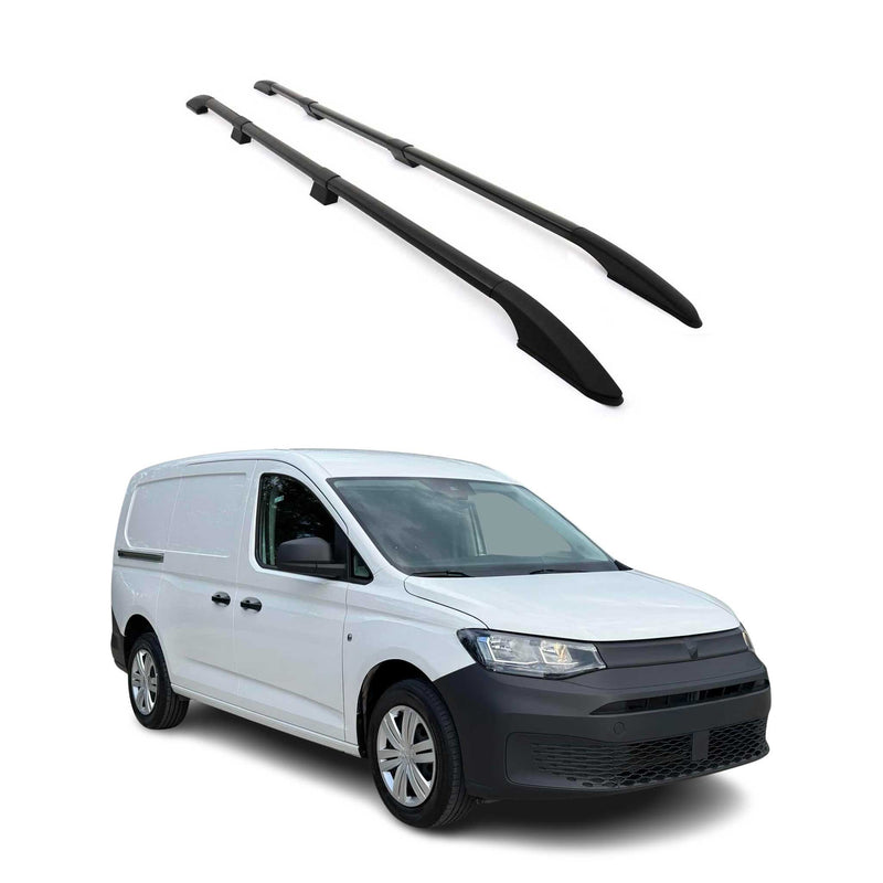 Barres de toit longitudinales pour VW Caddy Maxi 2020-2025 L2 Long Alu Noir