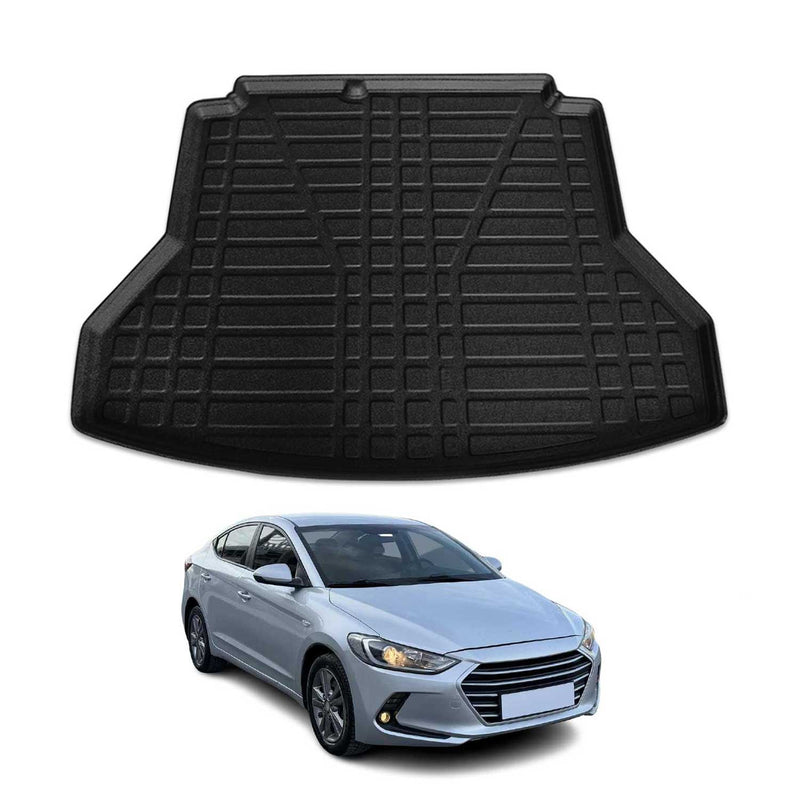 Tapis de Coffre pour Hyundai Elantra 2016-2021 en TPE Noir
