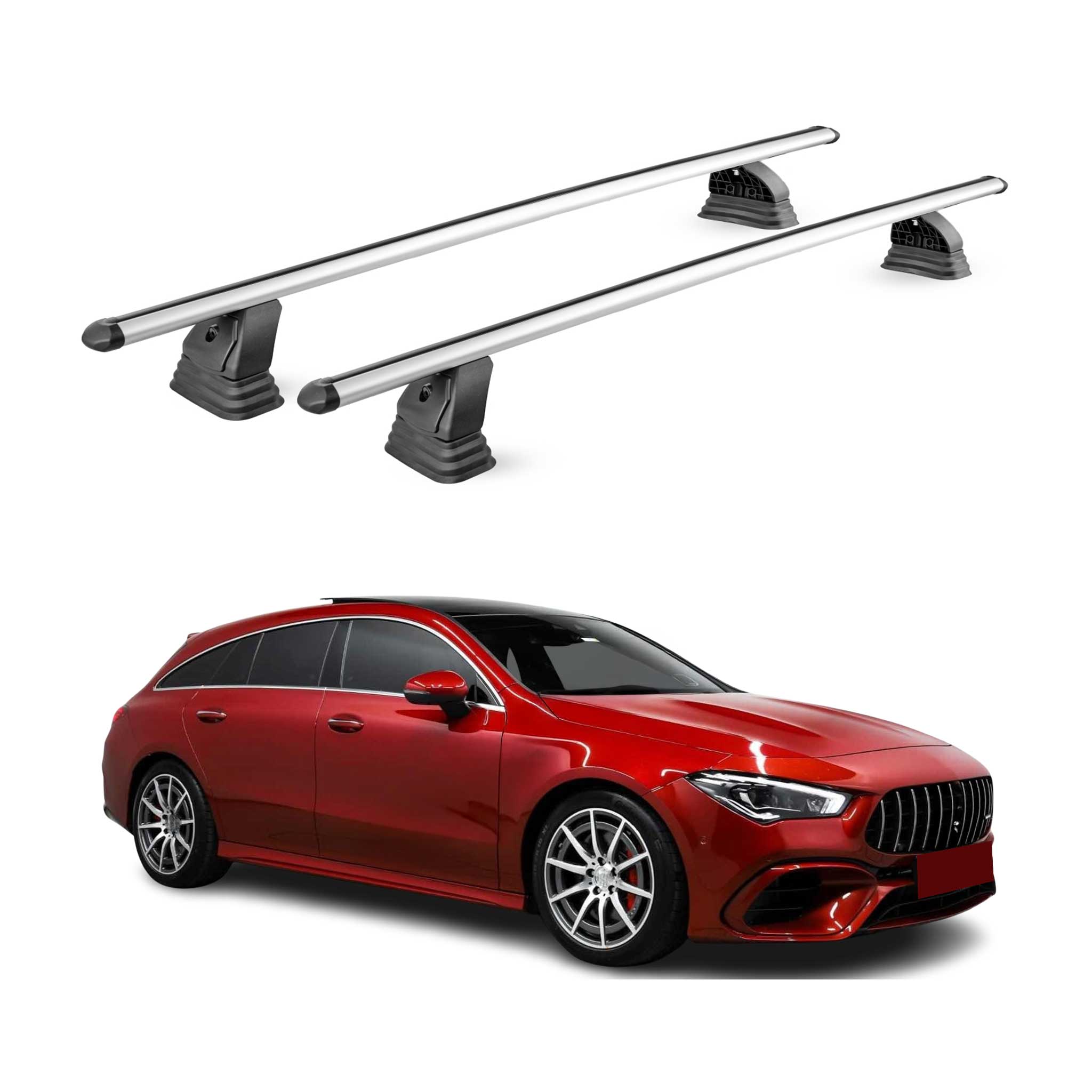 Barres de toit transversales Alu pour Mercedes CLA Shooting Brake X118 2019-2026