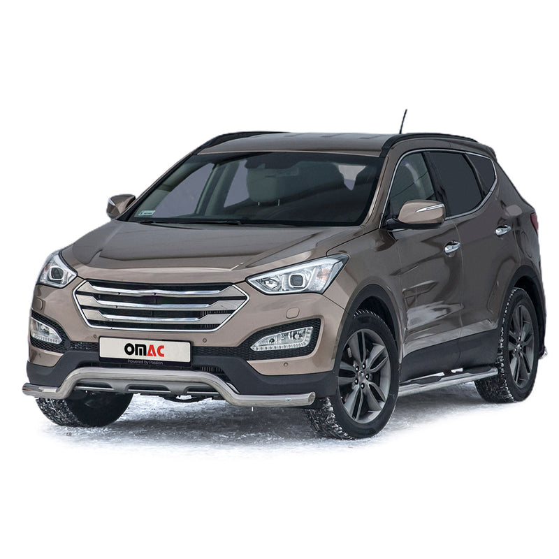 Pare-Buffle Avant Pour Hyundai Santa Fe 2012-2018 Acier Argent