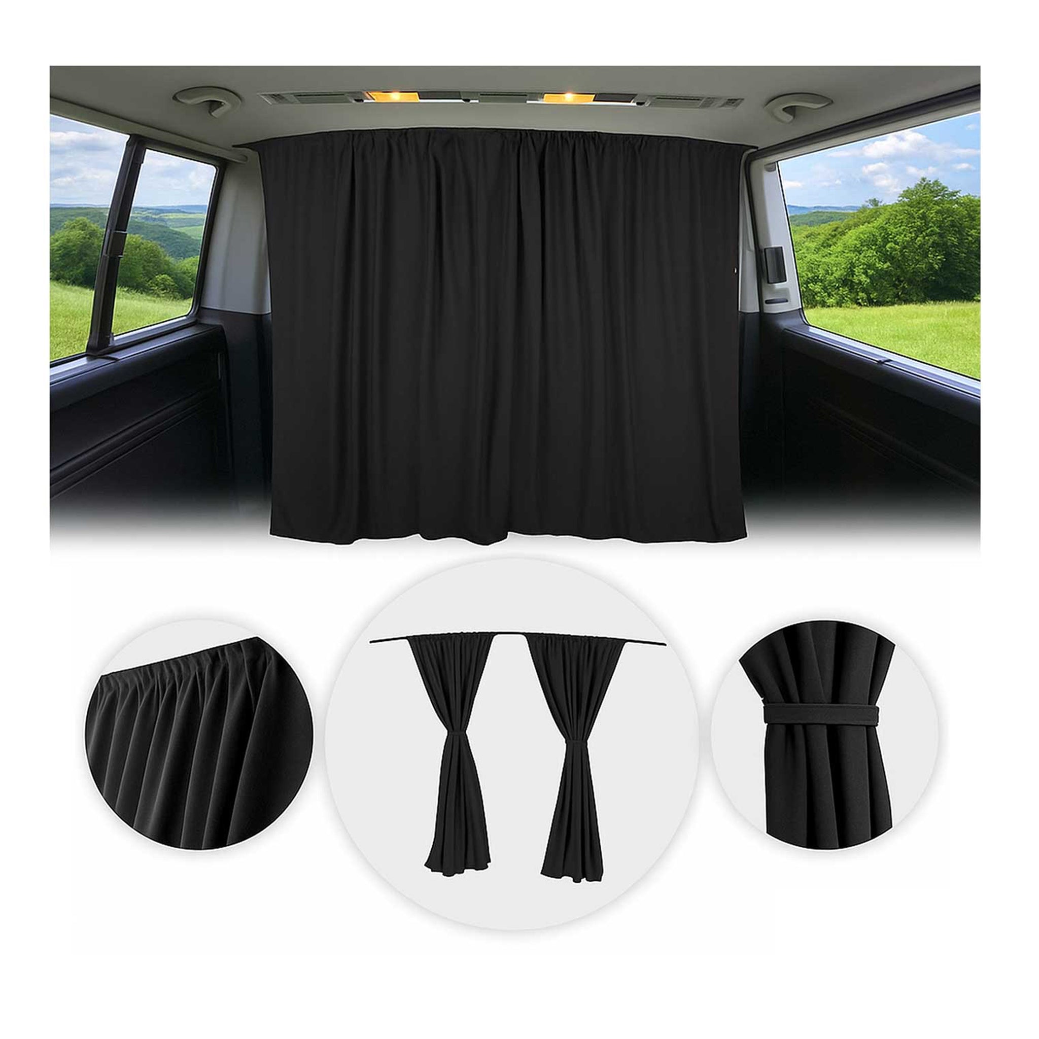 Rideaux De Séparation De Cabine pour VW T5 L1 L2 Protection Solaire Noir